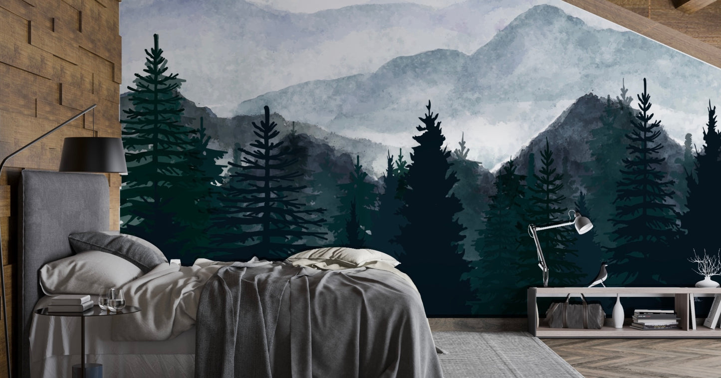 Papier-peint panoramique "La Montagne"
