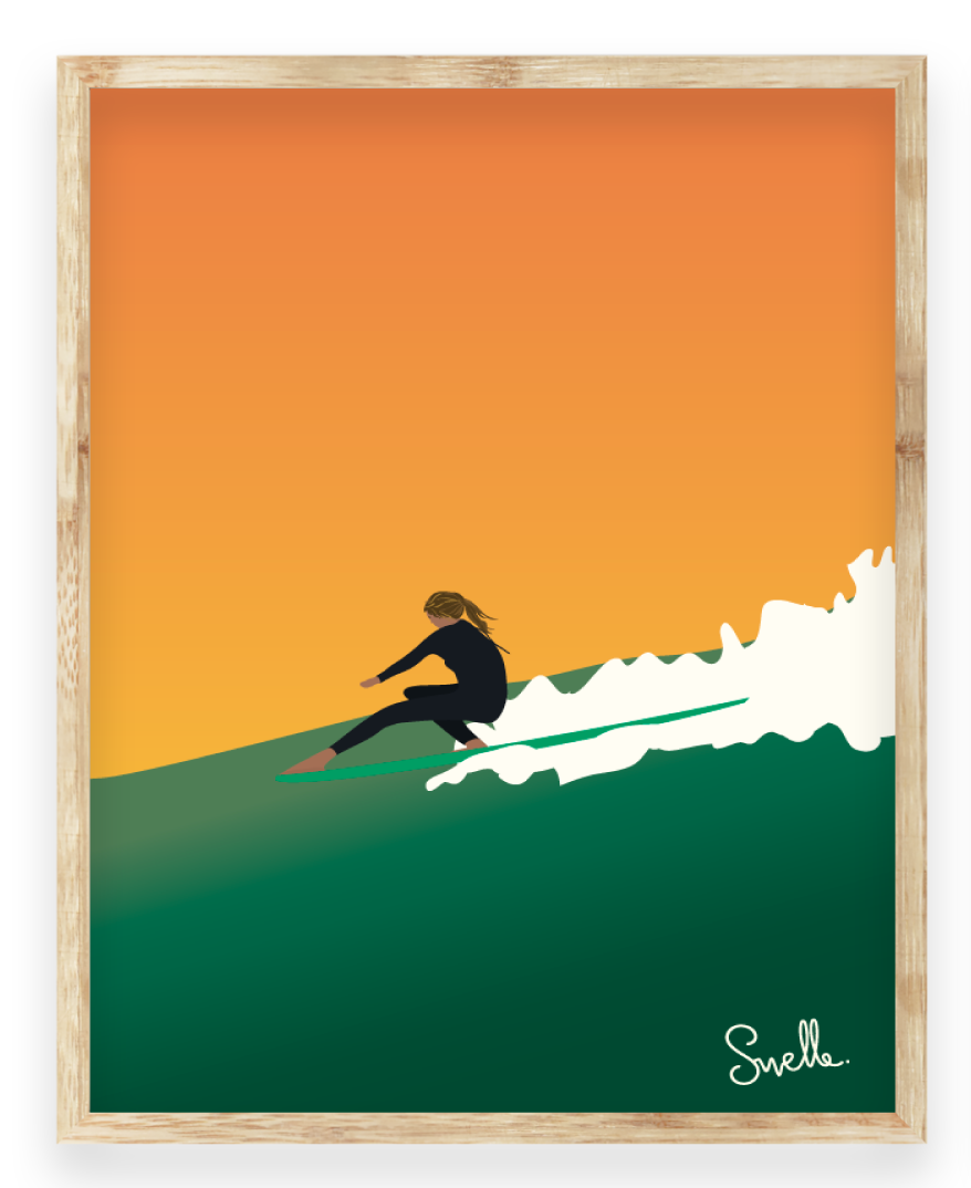 Affiche surf illustration surf décoration murale