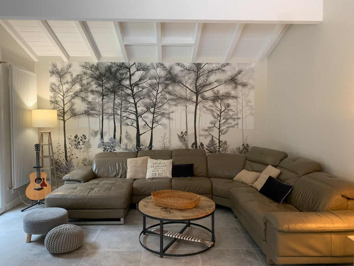 Papier peint Brume de Dune – dunes embrumées aux tons naturels.